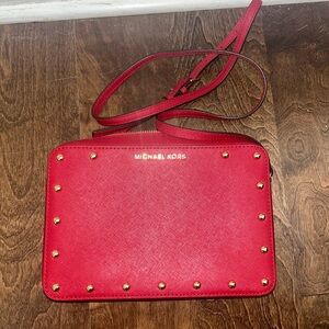 NWOT Michael Kors Sandrine Studded Saffiano Leather Crossbody Bag